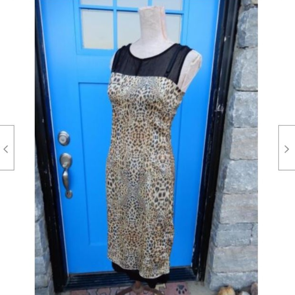 NWT Calvin Rucker What is Love Cupro Dress Leopard